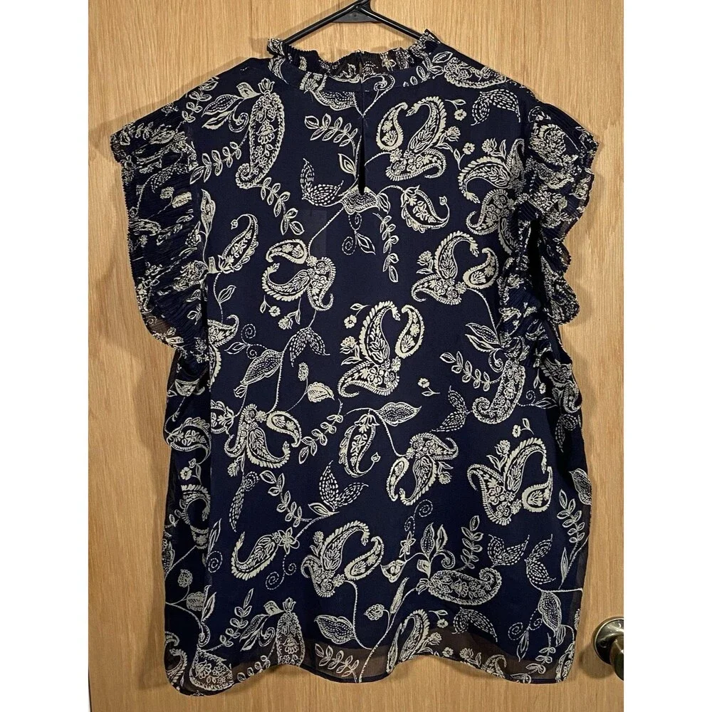 Tahari Women's 3X Flutter Sleeve Top Lot of 2 Romantic Fairy Boho Career Flowy - Picture 3 of 10